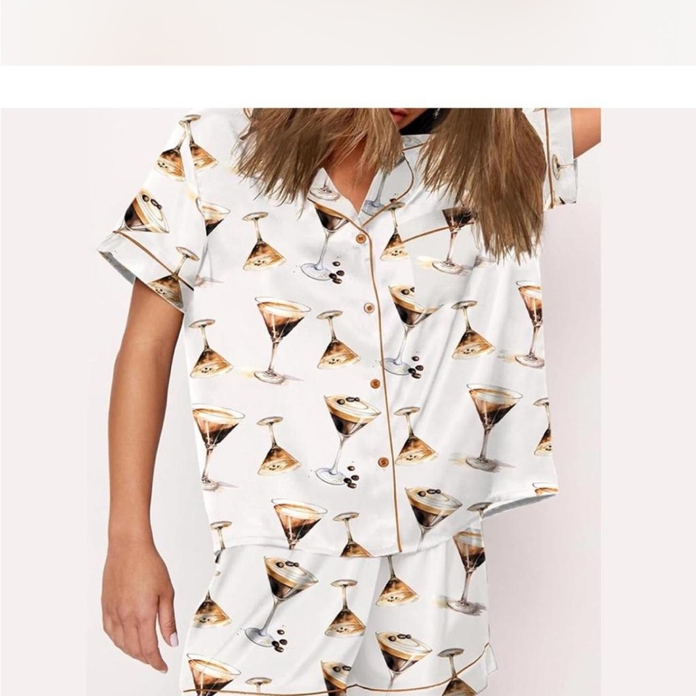 Women's Cocktail Print Pajama Set